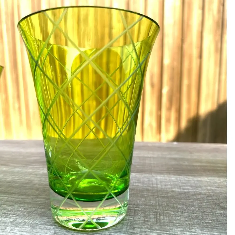 Neiman Marcus Cut-Glass Design Pitcher and Glasses Set-Made in Poland-Rare FInd - Picture 7 of 12